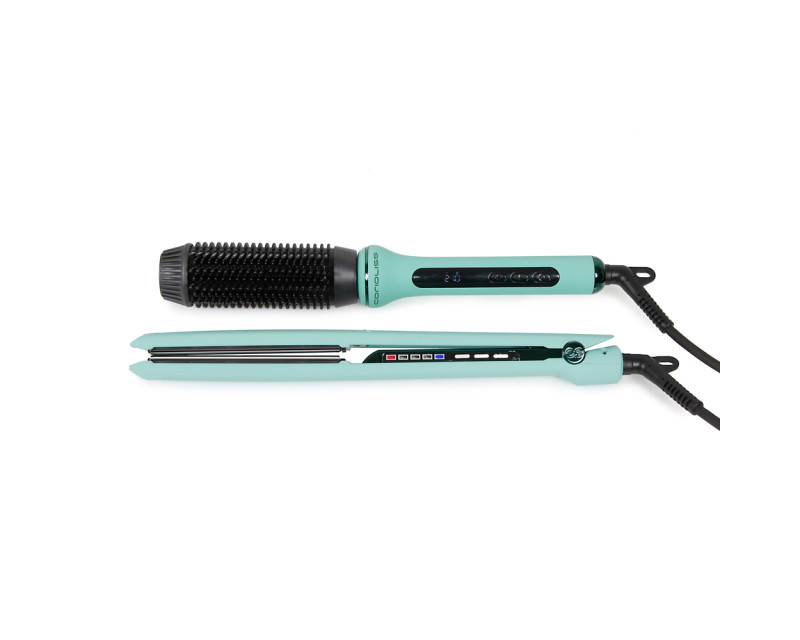 Kit Corioliss Plancha de Pelo C3 Mint Green + Cepillo Hot Brush Mint Green